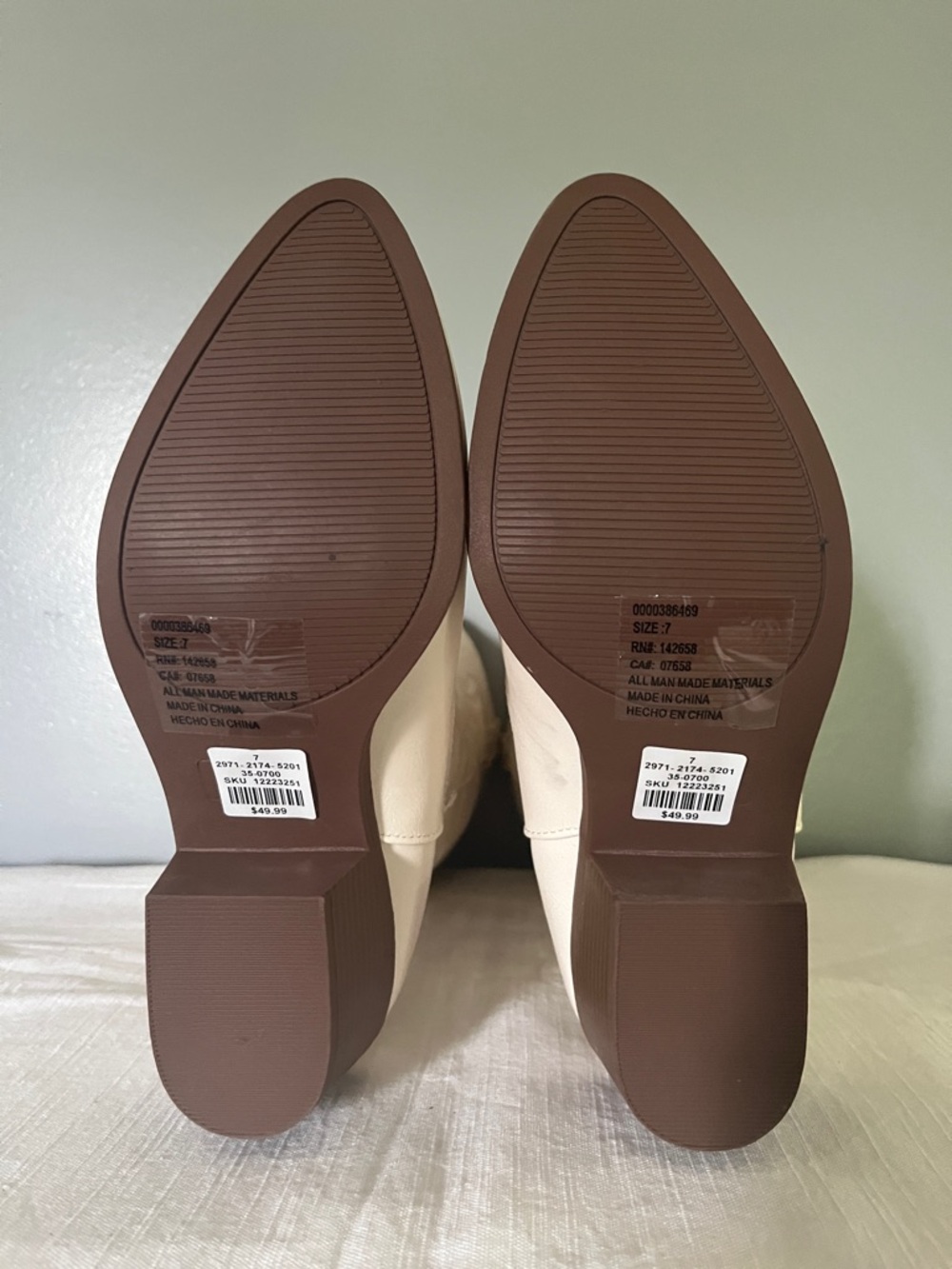 Charlotte Russe Cream Western Boots Women's Size 7 - Picture 3 of 6